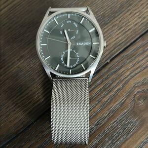 Skagen Gray Dial Watch with Mesh Band